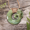 NZ Greenstone Small Koropepe Pendant Raukaraka Pounamu