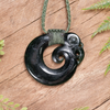NZ Greenstone Small Koropepe Pendant Kawakawa Pounamu