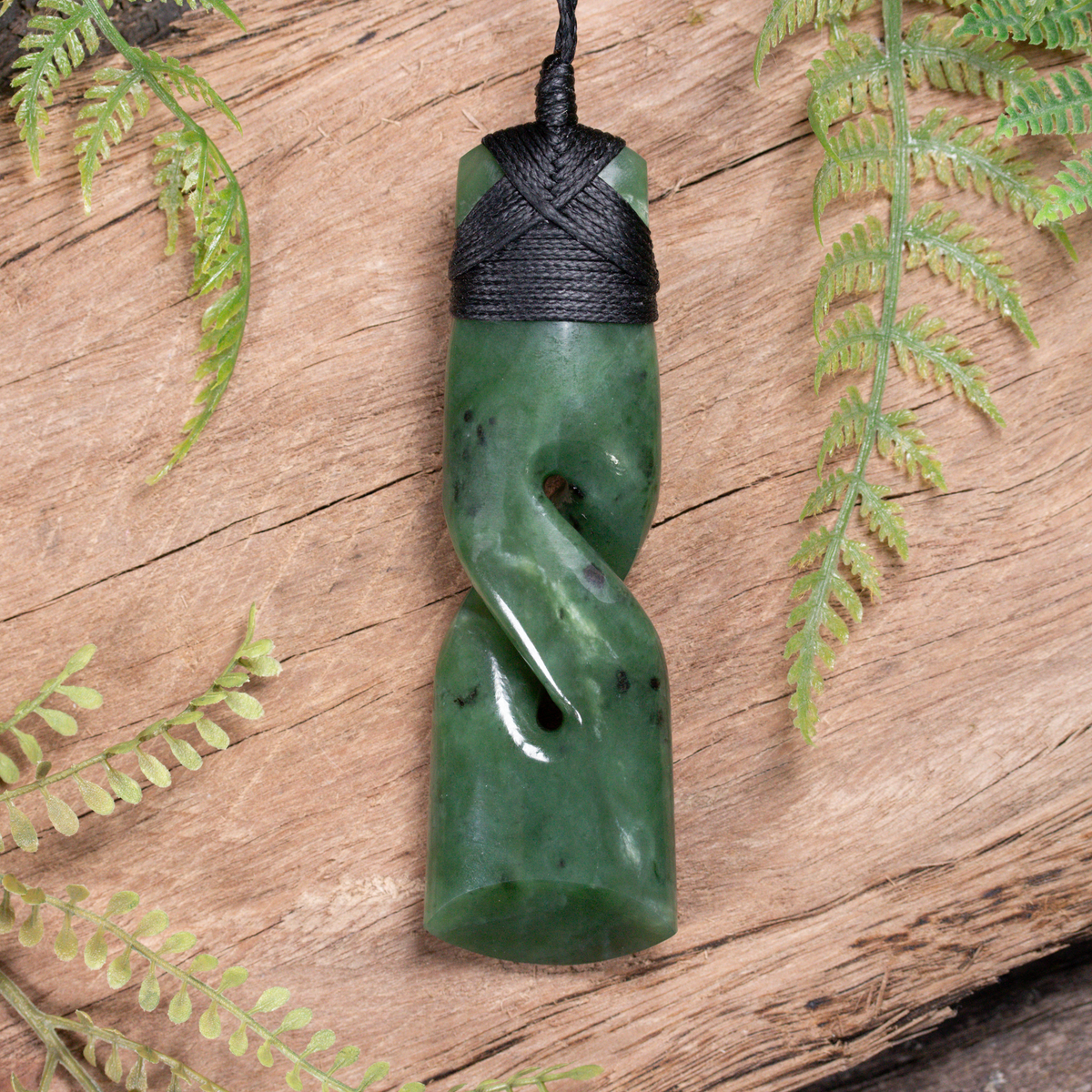 NZ Greenstone XLarge Toki Twist Pendant Hapopo Pounamu