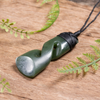 NZ Greenstone Medium Toki Twist Pendant (BT882) Hapopo Pounamu