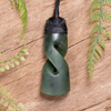 NZ Greenstone Medium Toki Twist Pendant (BT882) Hapopo Pounamu