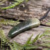 NZ Greenstone Large Niho Taniwha Tooth Pendant Rimu Pounamu