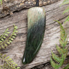 NZ Greenstone Large Niho Taniwha Tooth Pendant Rimu Pounamu