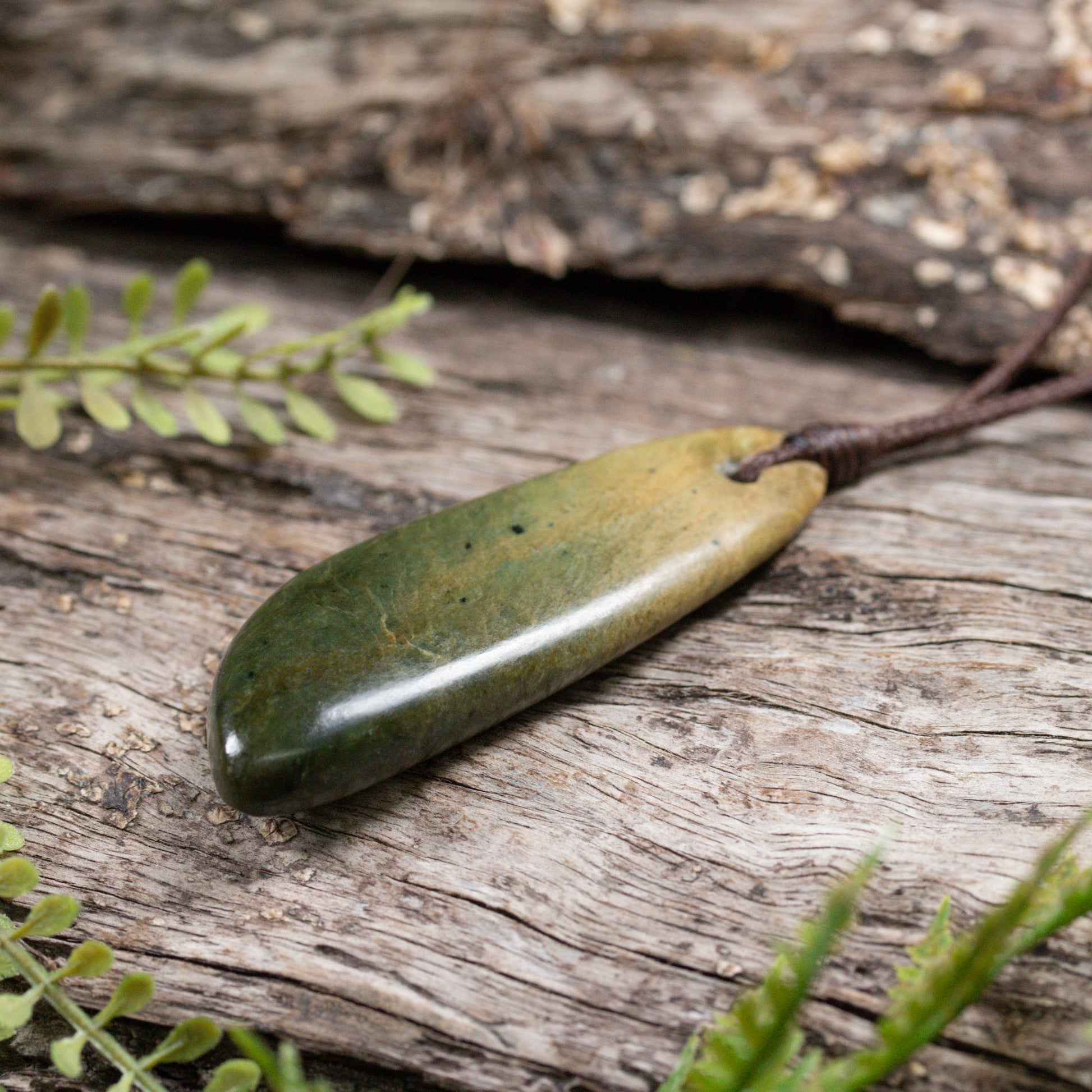 NZ Greenstone Small Freeform Roimata Pendant Flower Jade Pounamu