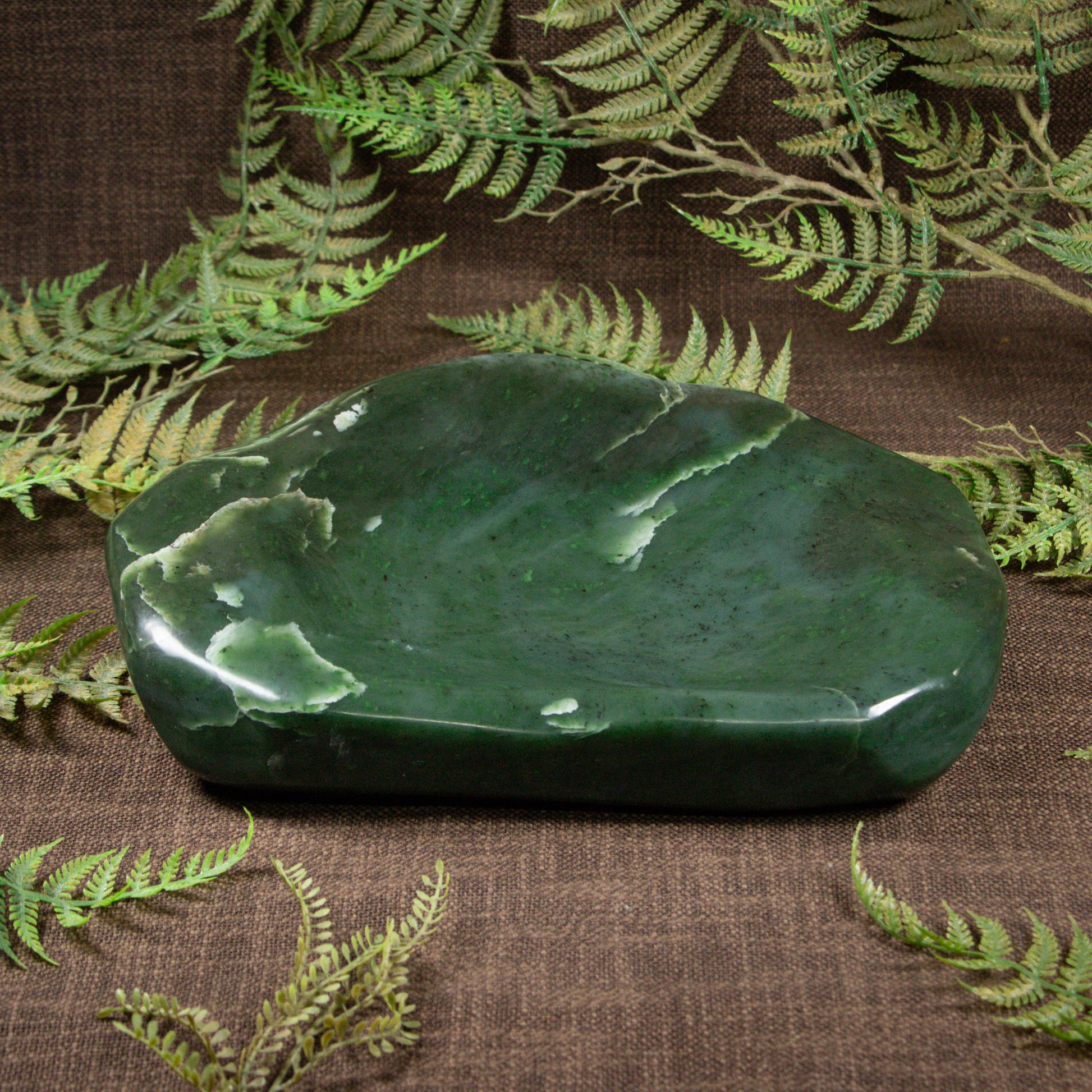 NZ Greenstone Bowl Hapopo Pounamu