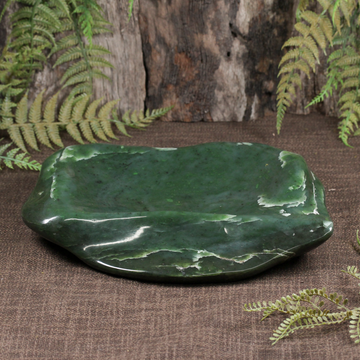 NZ Greenstone Bowl Hapopo Pounamu