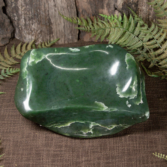 NZ Greenstone Bowl Hapopo Pounamu