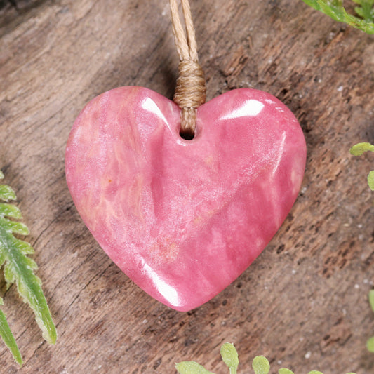 Rhodonite heart pendant
