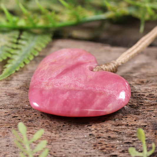 Rhodonite heart pendant