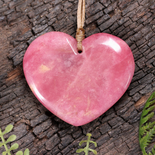 Rhodonite heart pendant