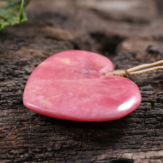 Rhodonite heart pendant
