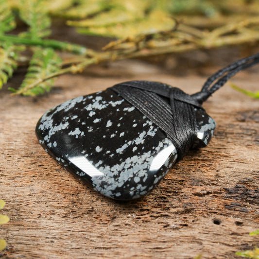 Snowflake Obsidian Small Toki Pendant (BW355)