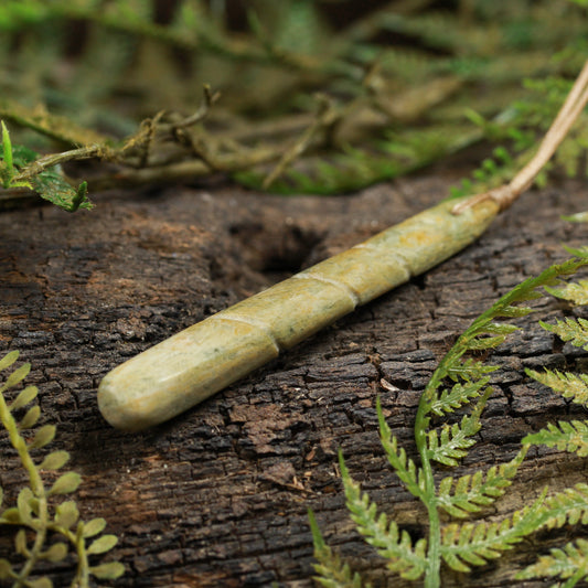 NZ Greenstone Large Roimata Pendant (BW391) Flower Jade Pounamu