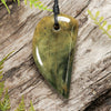 NZ Greenstone Small Niho Taniwha Tooth Pendant (BW453) Flower Jade Pounamu