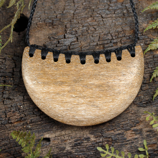 NZ Whale Bone Large Kōuma Breastplate Pendant (BW475) NZ SALE ONLY