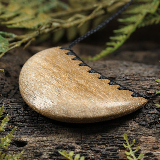 NZ Whale Bone Large Kōuma Breastplate Pendant (BW475) NZ SALE ONLY