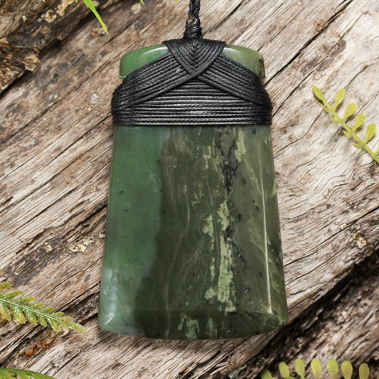 NZ Greenstone Large Toki Pendant (BW483) Rimu Pounamu