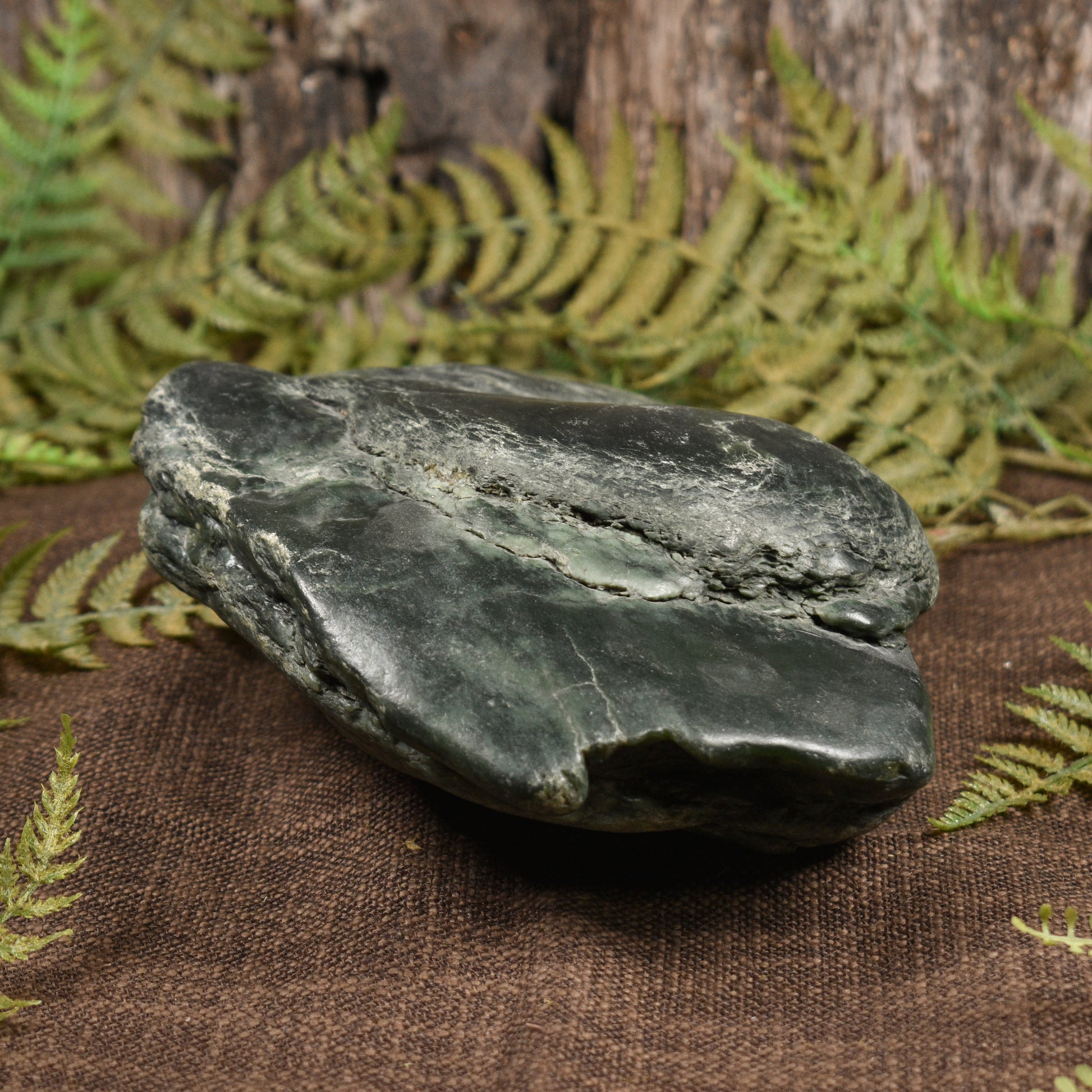 NZ Greenstone Medium Freeform Touchstone Sculpture