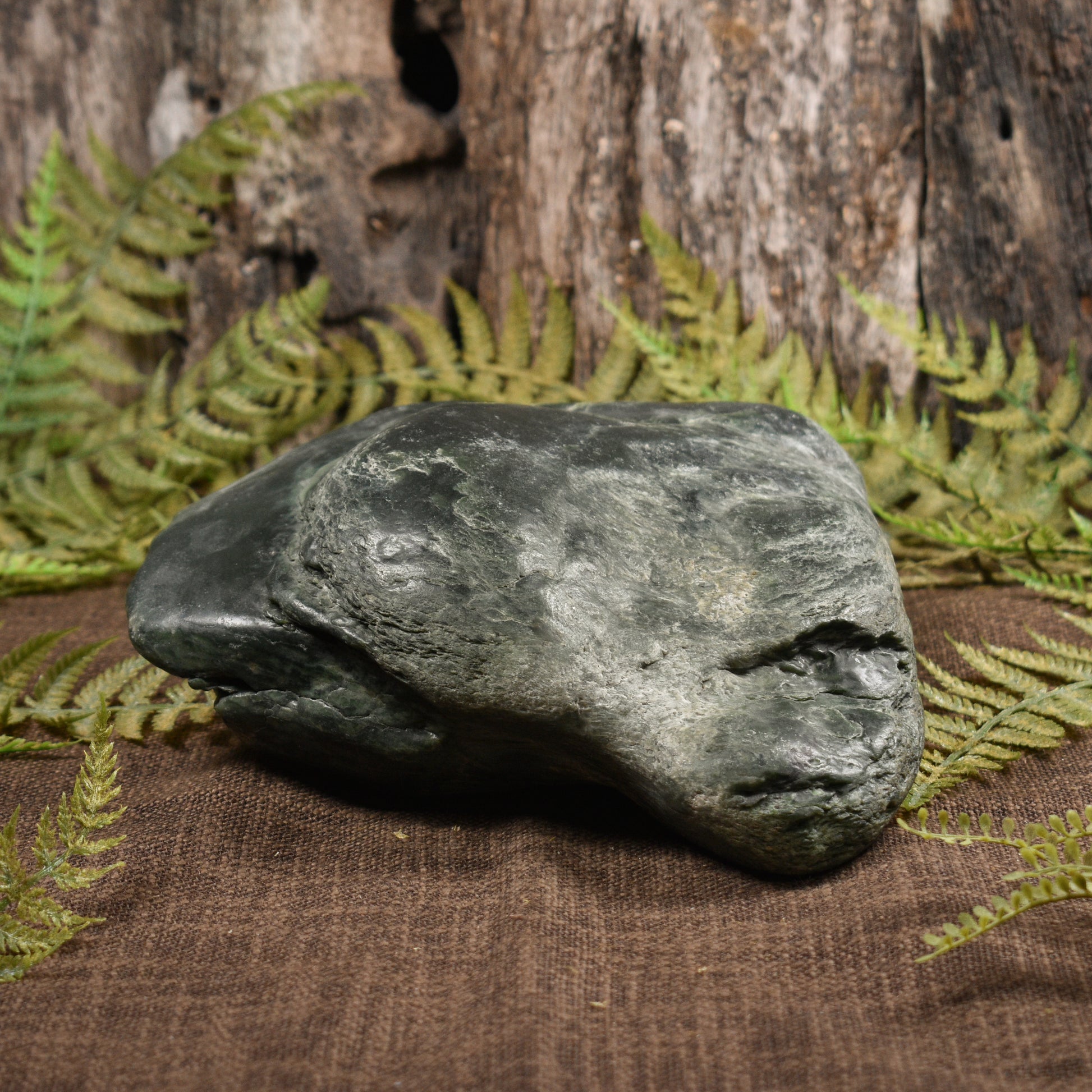 NZ Greenstone Medium Freeform Touchstone Sculpture