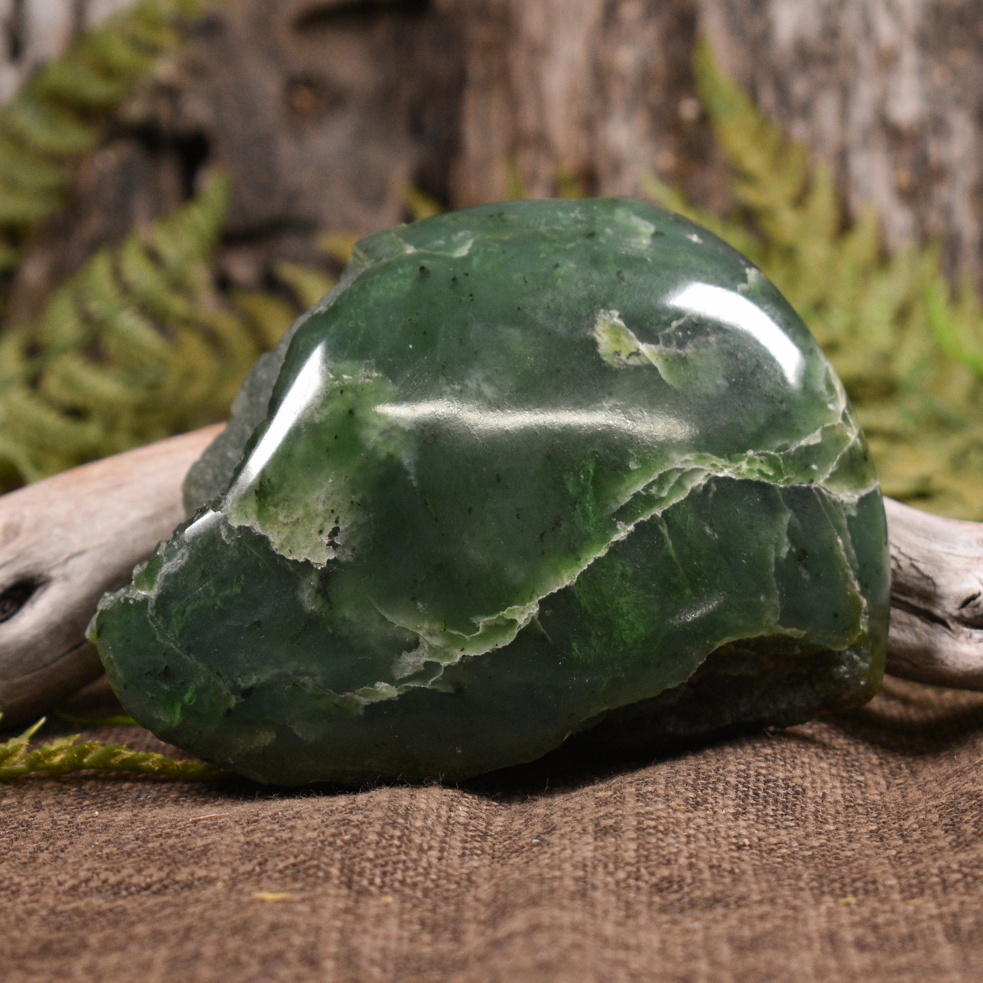 NZ Greenstone Small Freeform Touchstone Sculpture Hapopo Pounamu