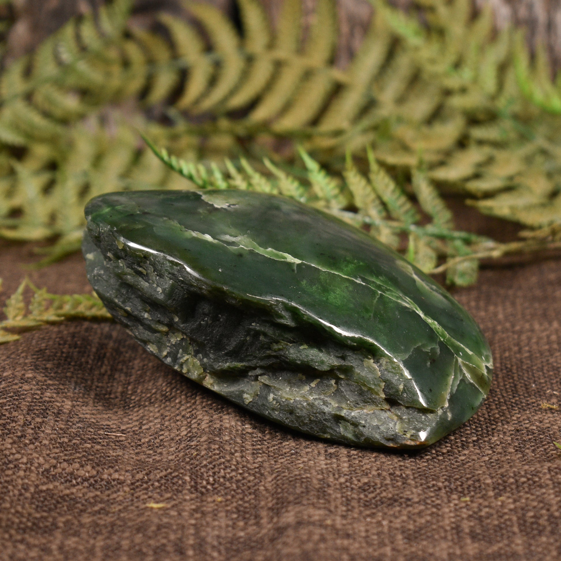 NZ Greenstone Small Freeform Touchstone Sculpture Hapopo Pounamu