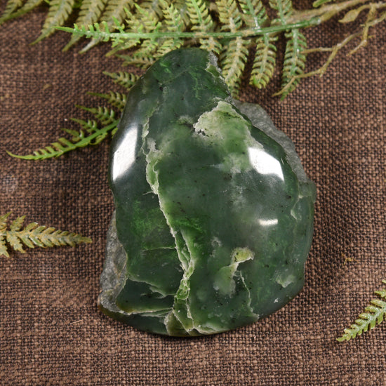 NZ Greenstone Small Freeform Touchstone Sculpture Hapopo Pounamu