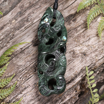 NZ Serpentine Large Manaia Pendant