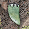 NZ Greenstone Small Niho Taniwha Tooth Pendant Hapopo Pounamu