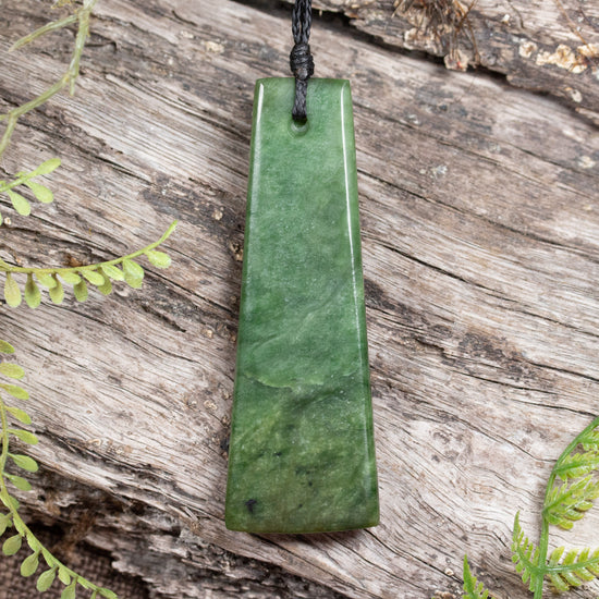 NZ Greenstone Large Toki Pendant Hapopo Pounamu