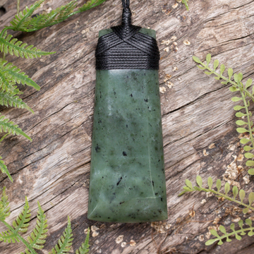 NZ Greenstone Large Toki Pendant Hapopo Pounamu