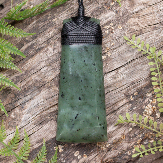 NZ Greenstone Large Toki Pendant Hapopo Pounamu