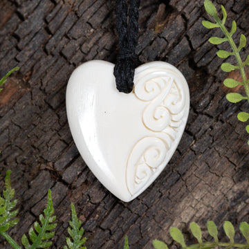 NZ Bone Small Heart Pendant