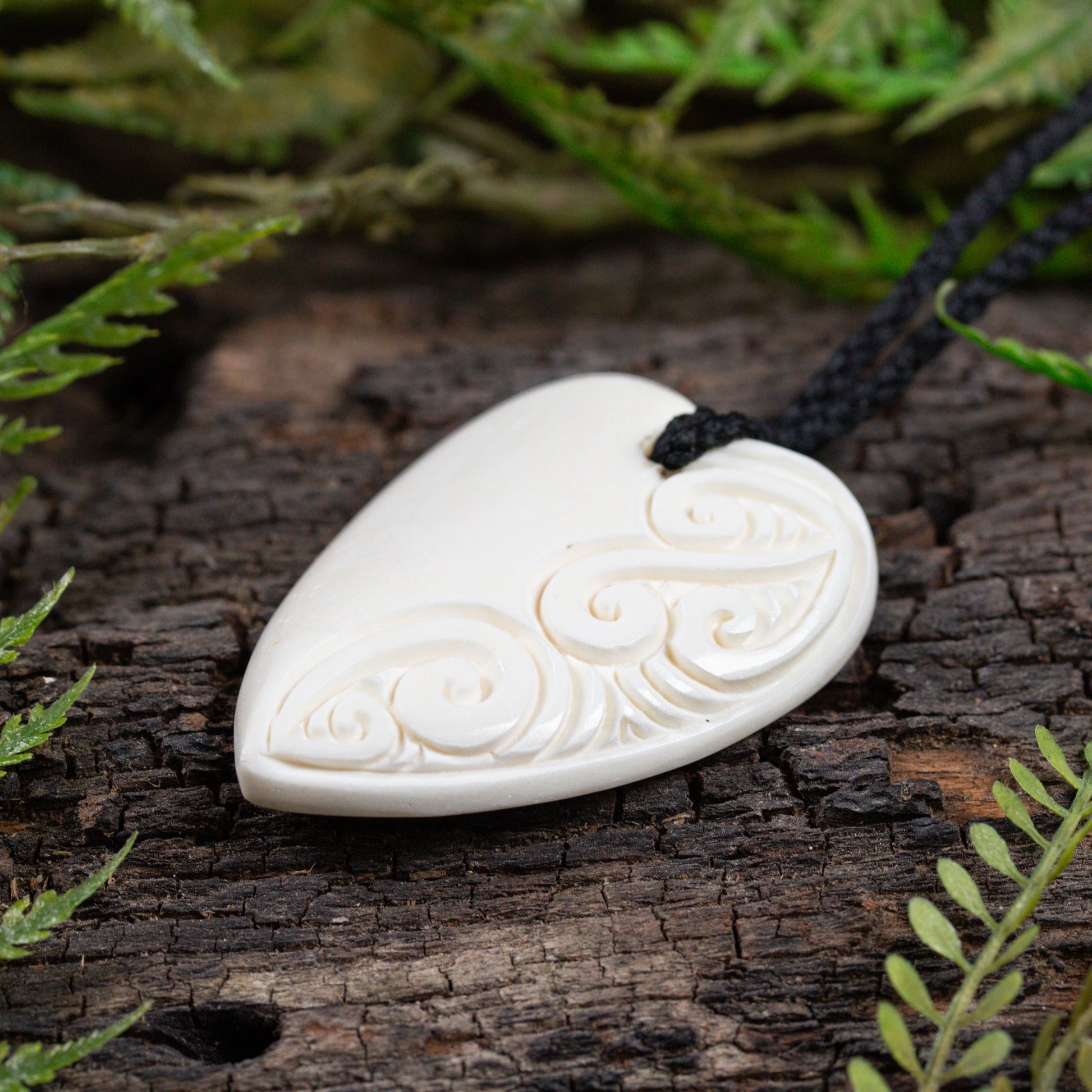 NZ Bone Medium Heart Pendant
