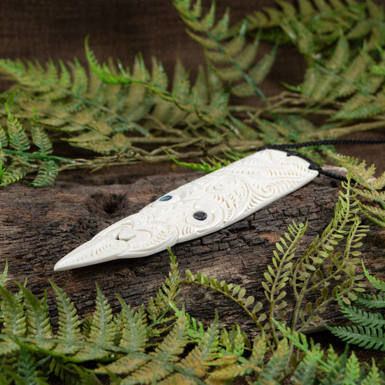 Bone XLarge TekoTeko Head Pendant