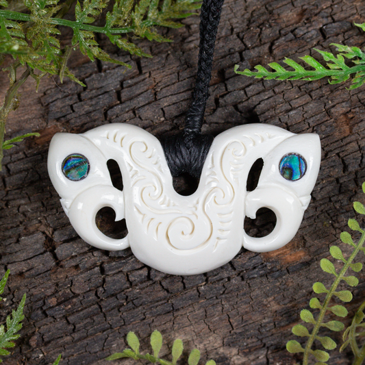 Bone Medium Breastplate Pekapeka Pendant