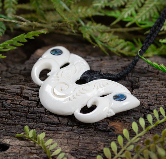 Bone Medium Breastplate Pekapeka Pendant