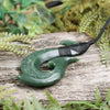 NZ Greenstone XLarge Hei Matau Pendant Hapopo Pounamu