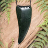 NZ Greenstone XXLarge Niho Taniwha Tooth Pendant Rimu Pounamu