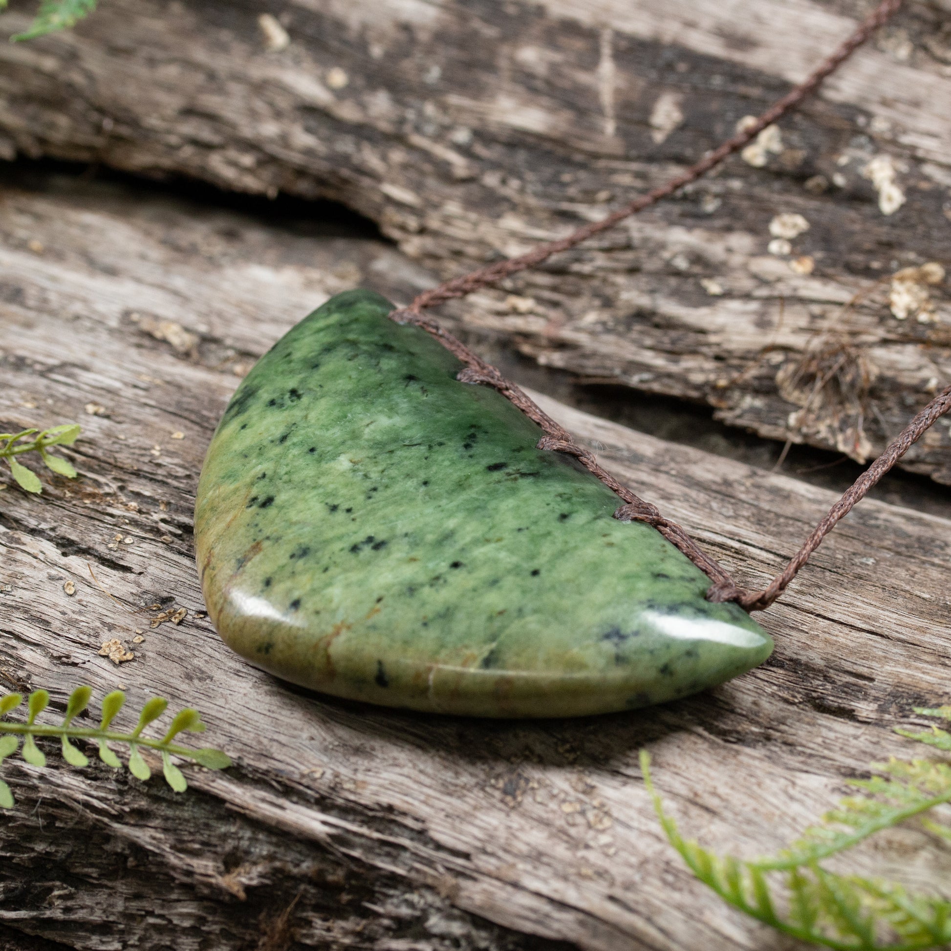 NZ Greenstone Large Kōuma Breastplate Pendant Flower Jade Pounamu