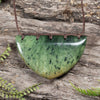 NZ Greenstone Large Kōuma Breastplate Pendant Flower Jade Pounamu