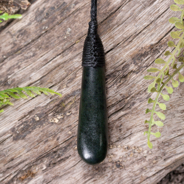 NZ Greenstone Small Roimata Pendant Rimu Pounamu