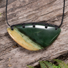 NZ Greenstone Large Kōuma Breastplate Pendant Flower Jade Pounamu