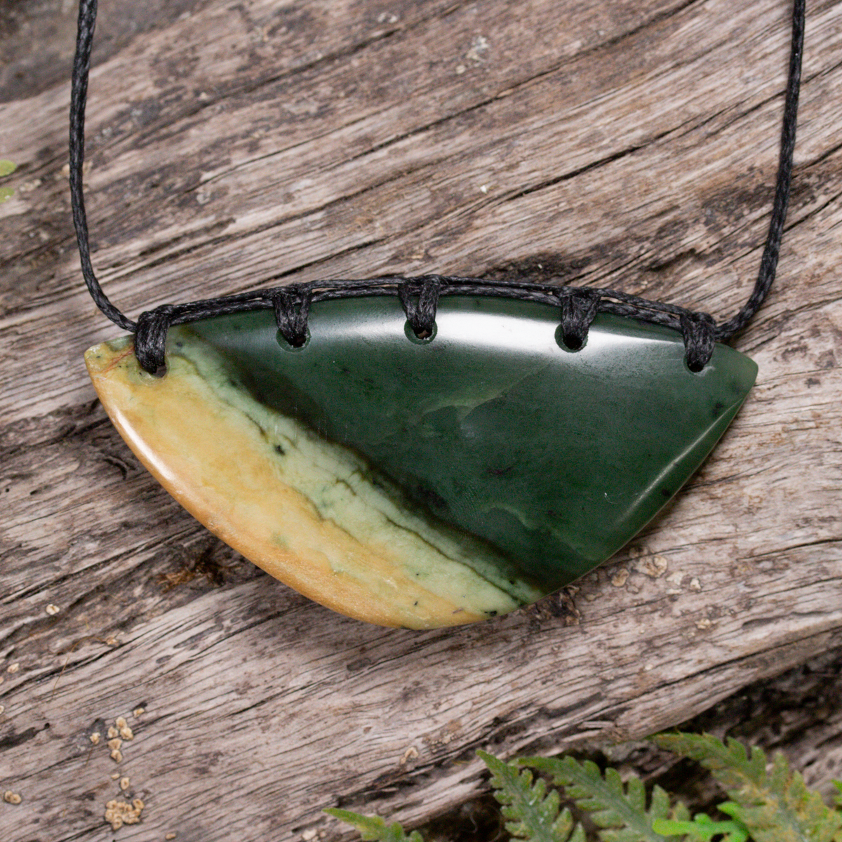NZ Greenstone Large Kōuma Breastplate Pendant Flower Jade Pounamu