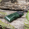 NZ Greenstone Medium Toki Pendant Kawakawa Pounamu