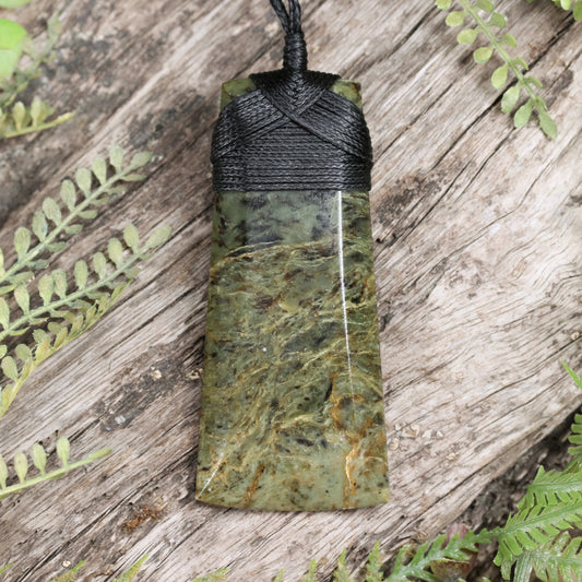 NZ Greenstone Large Toki Pendant Rimu Pounamu