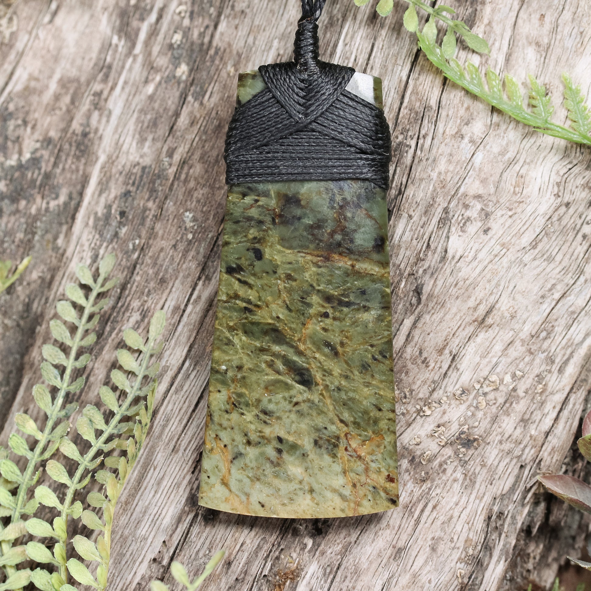 NZ Greenstone Large Toki Pendant Rimu Pounamu