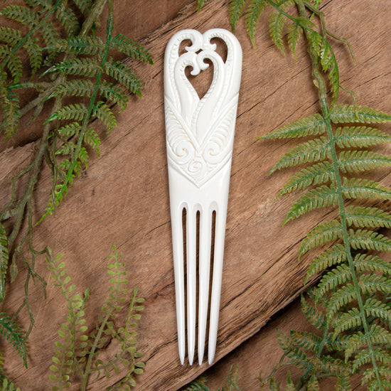 Bone Heru With Koru XLarge Hair Comb
