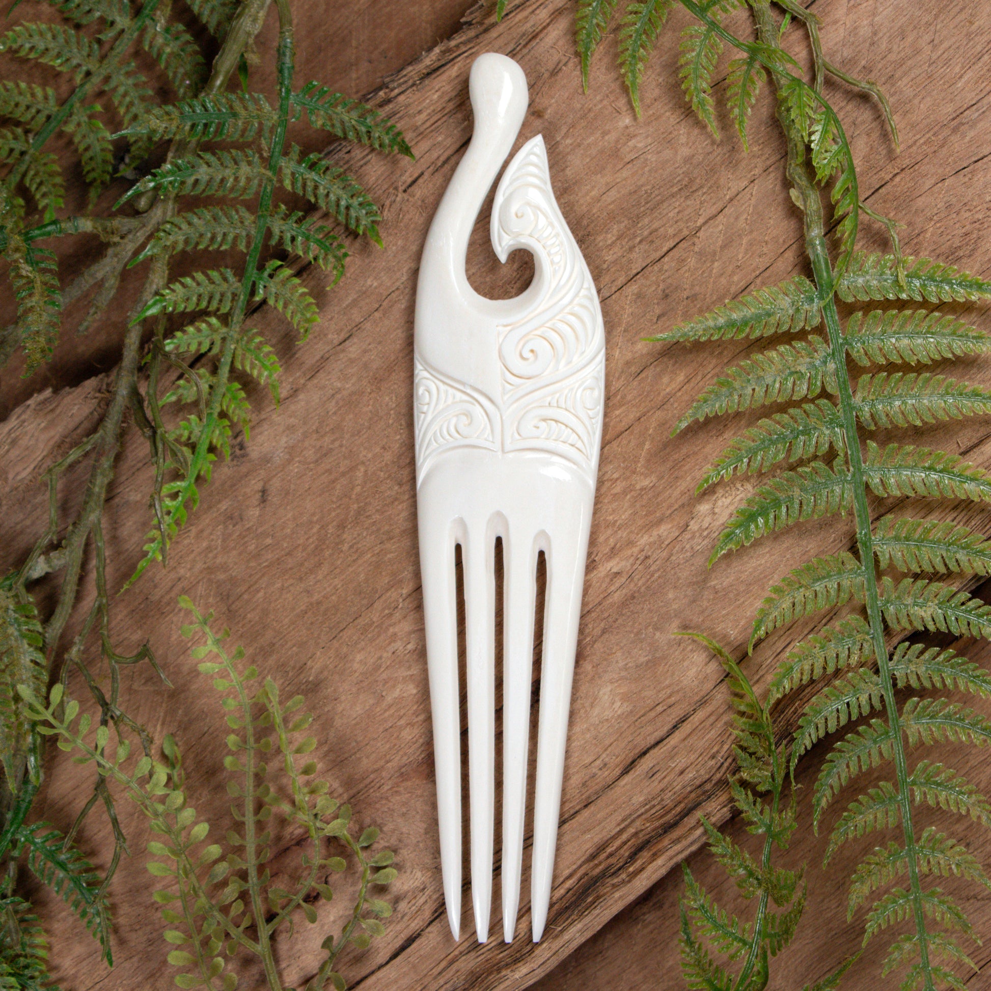 Bone Heru With Matau XLarge Hair Comb