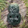 NZ Greenstone XLarge Hei Tiki Pendant Flower Jade Pounamu