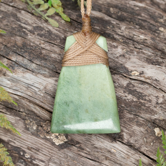 NZ Greenstone Small Toki Pendant Raukaraka Pounamu